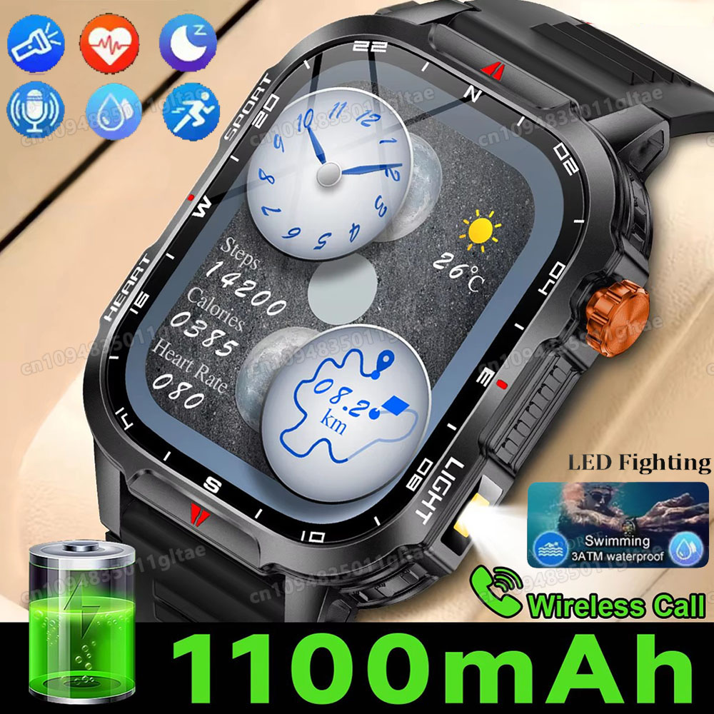 Outdoor Lighting Track - Reloj Inteligente Militar para Exteriores, GPS,