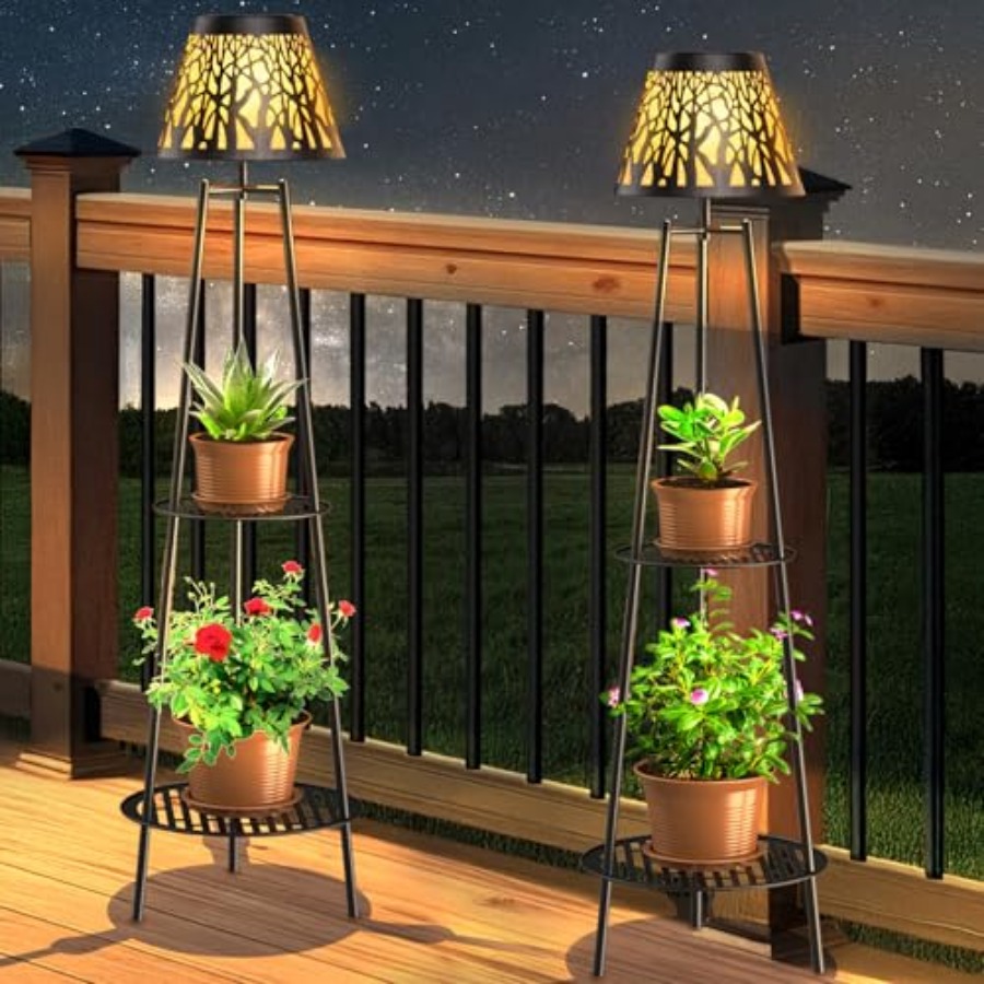Outdoor Lighting Waterproof - Paquete de 2 Lámparas Solares de
