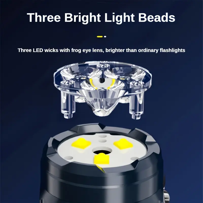 Mini linterna de 3 LED con cli - Outdoor Lighting Black reseña y precio