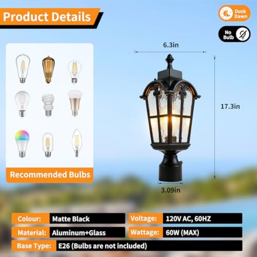 Lámparas de Poste para Exterio - Outdoor Lighting Waterproof reseña y precio