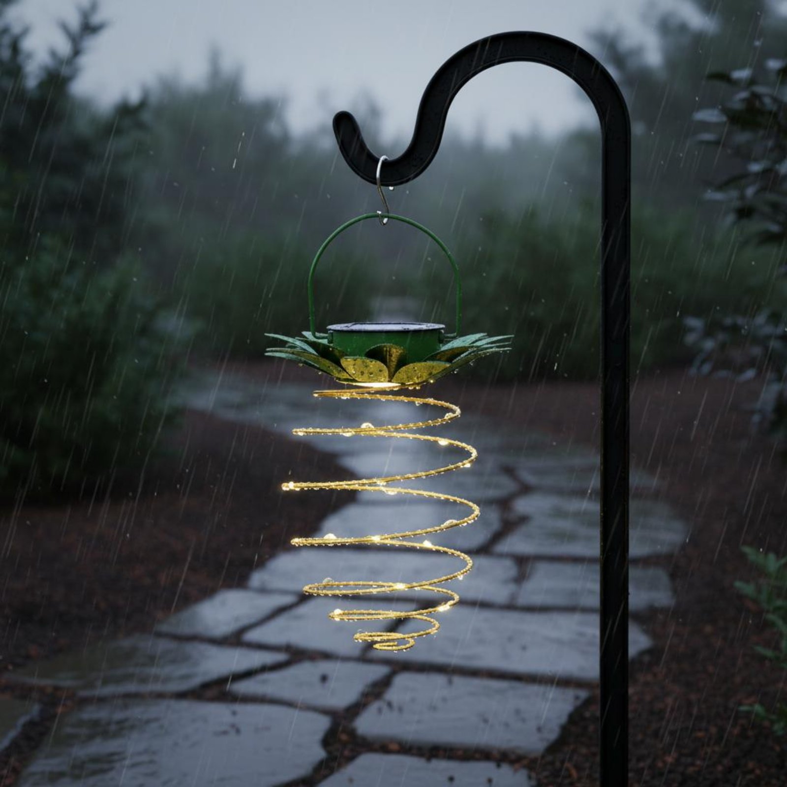 Lámpara solar con forma de piñ - Outdoor Lighting And Landscape reseña y precio