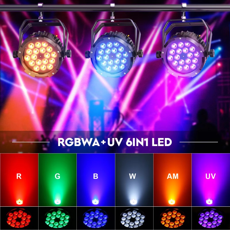 4 Luces Par LED RGBW UV de 18x - Outdoor Lighting Waterproof reseña y precio