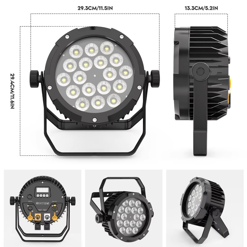 4 Luces Par LED RGBW UV de 18x - Outdoor Lighting Waterproof reseña y precio